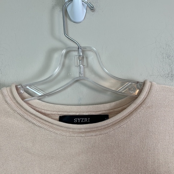 Syzri Cropped Sweater Women Small Long Sleeve Balloon Cream - Picture 5 of 6